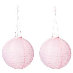 LED Lampion 2er-Set Solar Lampenkette SOLARBETRIEBEN In Lila