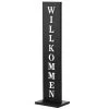 Stahl Standschild Willkommen In Schwarz