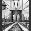 Wandbild " Brooklyn Bridge Mit Schnee überdeckt " In Schwartz