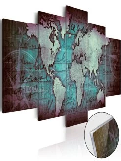 Acrylglasbild Acrylic Prints – Bronze Map II In Mehrfarbig