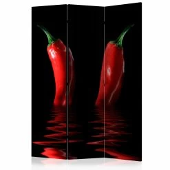 Paravent Chili Pepper [Room Dividers] In Rot,Grün,Schwarz