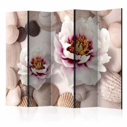 Paravent Flowers And Shells II [Room Dividers] In Weiß,rosa,Beige