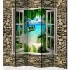 Paravent Tropical Beach II [Room Dividers] In Blau,Braun,Grün,Weiß