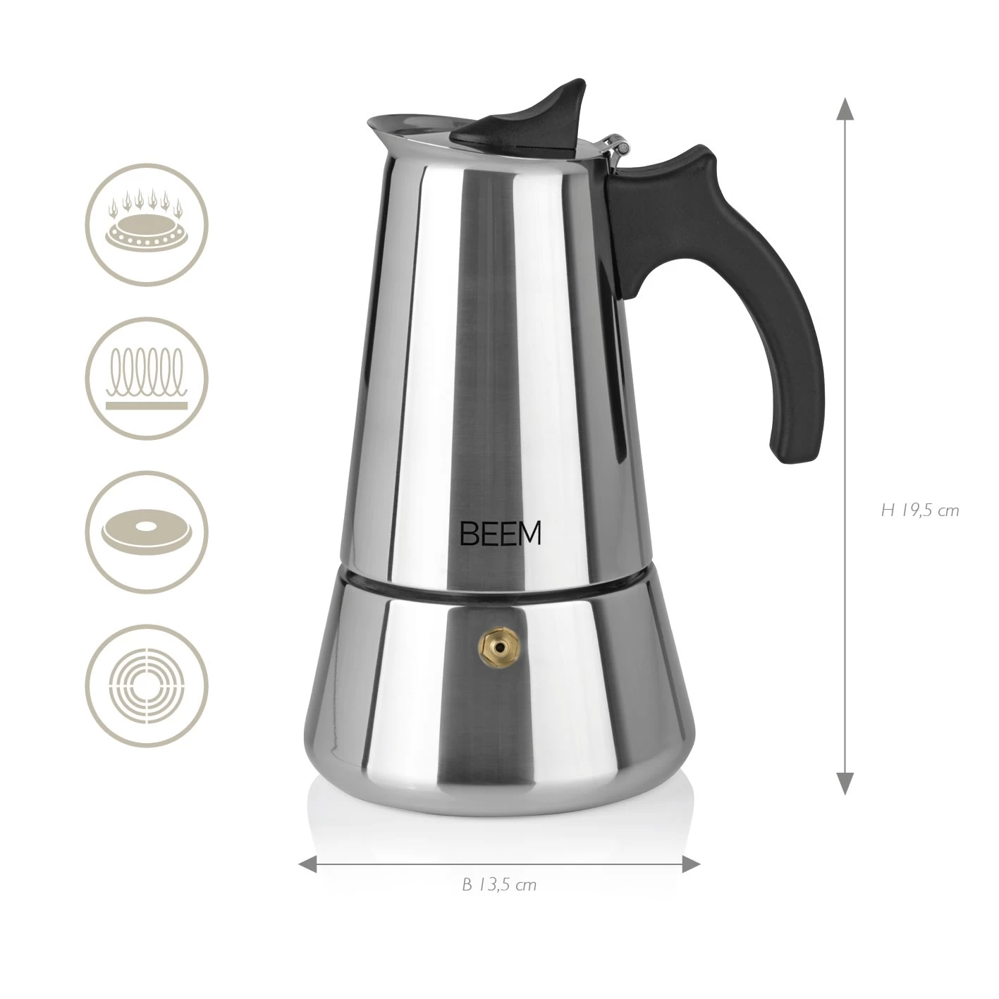 Espressokocher Espressomaschine Espressobereiter 6 Tassen Edelstahl Mokka – Bild 3