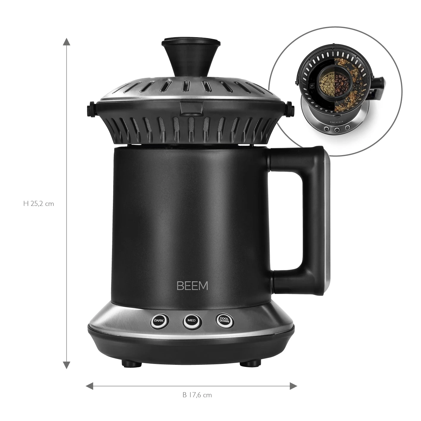 Kaffeeröster Röstmaschine Coffee Roast Kaffeebohnen Röstmeister Edelstahl 900 W – Bild 3