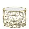 Bloomingville Beistelltisch Korb Weiß / Gold 47 Cm