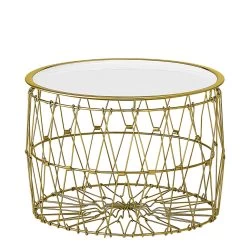 Bloomingville Beistelltisch Korb Weiß / Gold 47 Cm