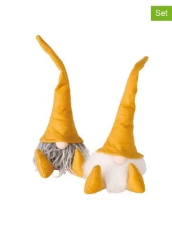 2er Set: Dekofiguren "Jamee" In Gelb - (H)29 Cm