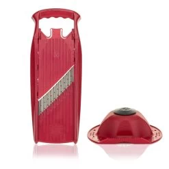 Gemüsehobel Welle-Waffel PowerLine Mit Fruchthalter In Rot