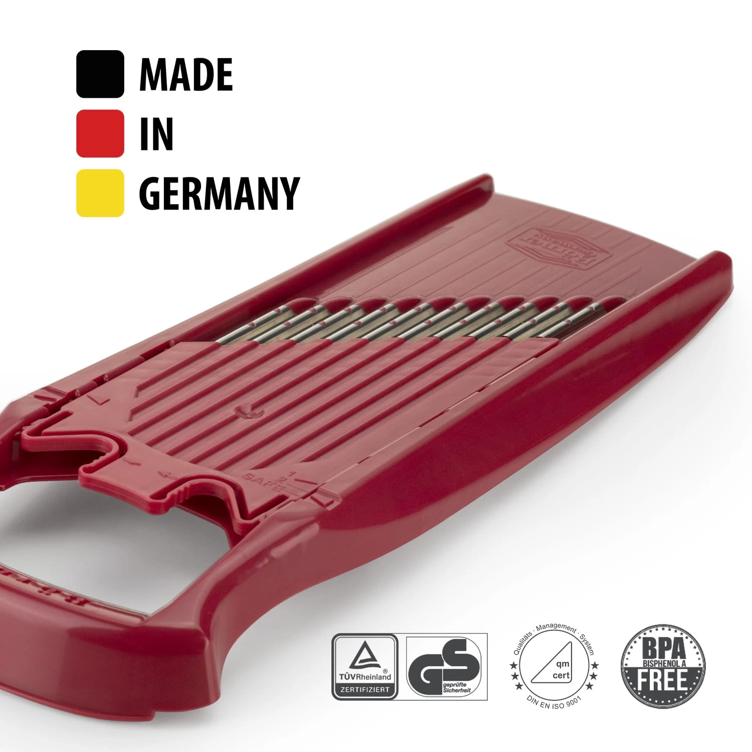 Gemüsehobel Welle-Waffel PowerLine Mit Fruchthalter In Rot – Bild 6