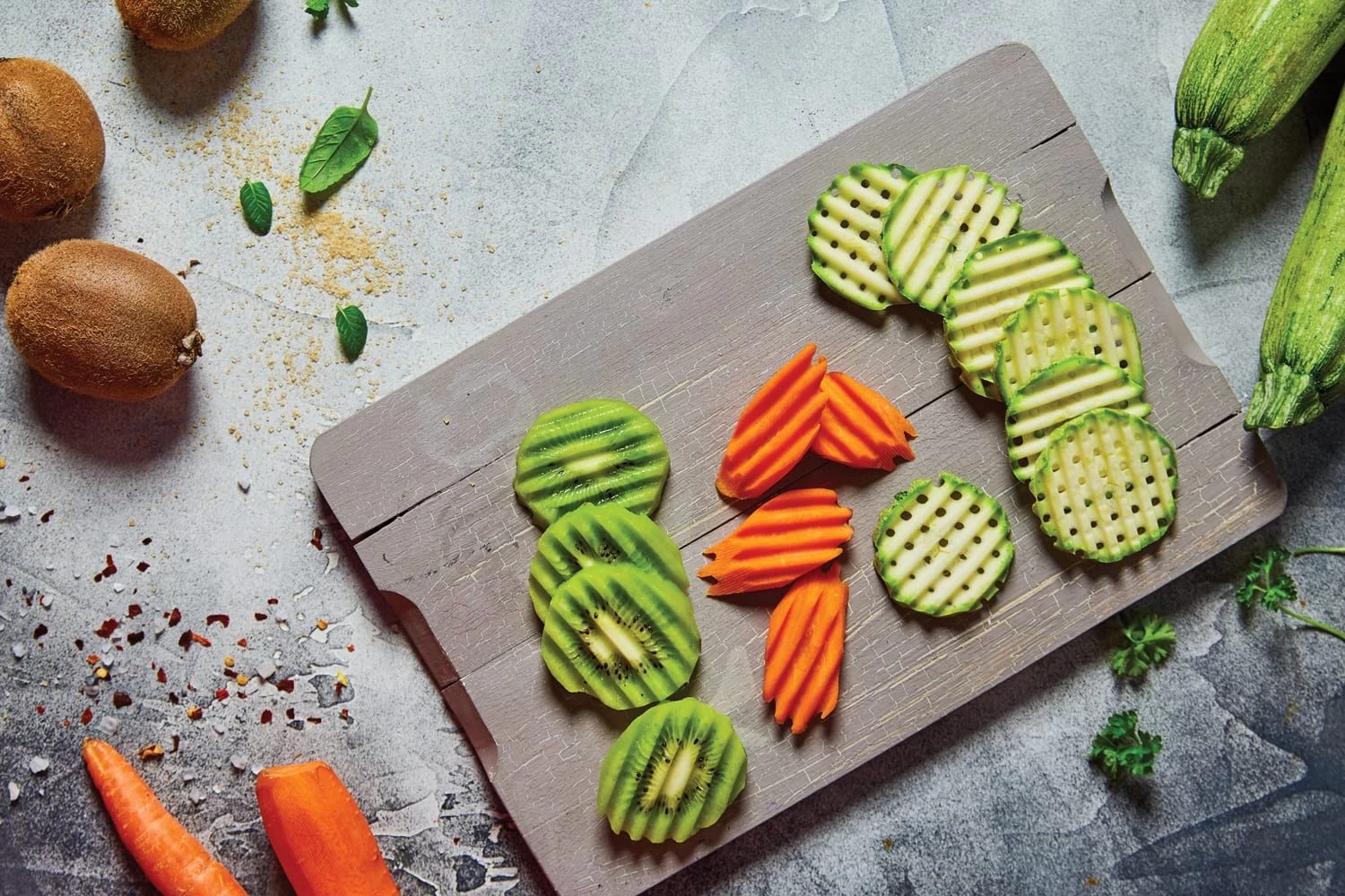 Gemüsehobel Welle-Waffel PowerLine Mit Fruchthalter In Rot – Bild 10