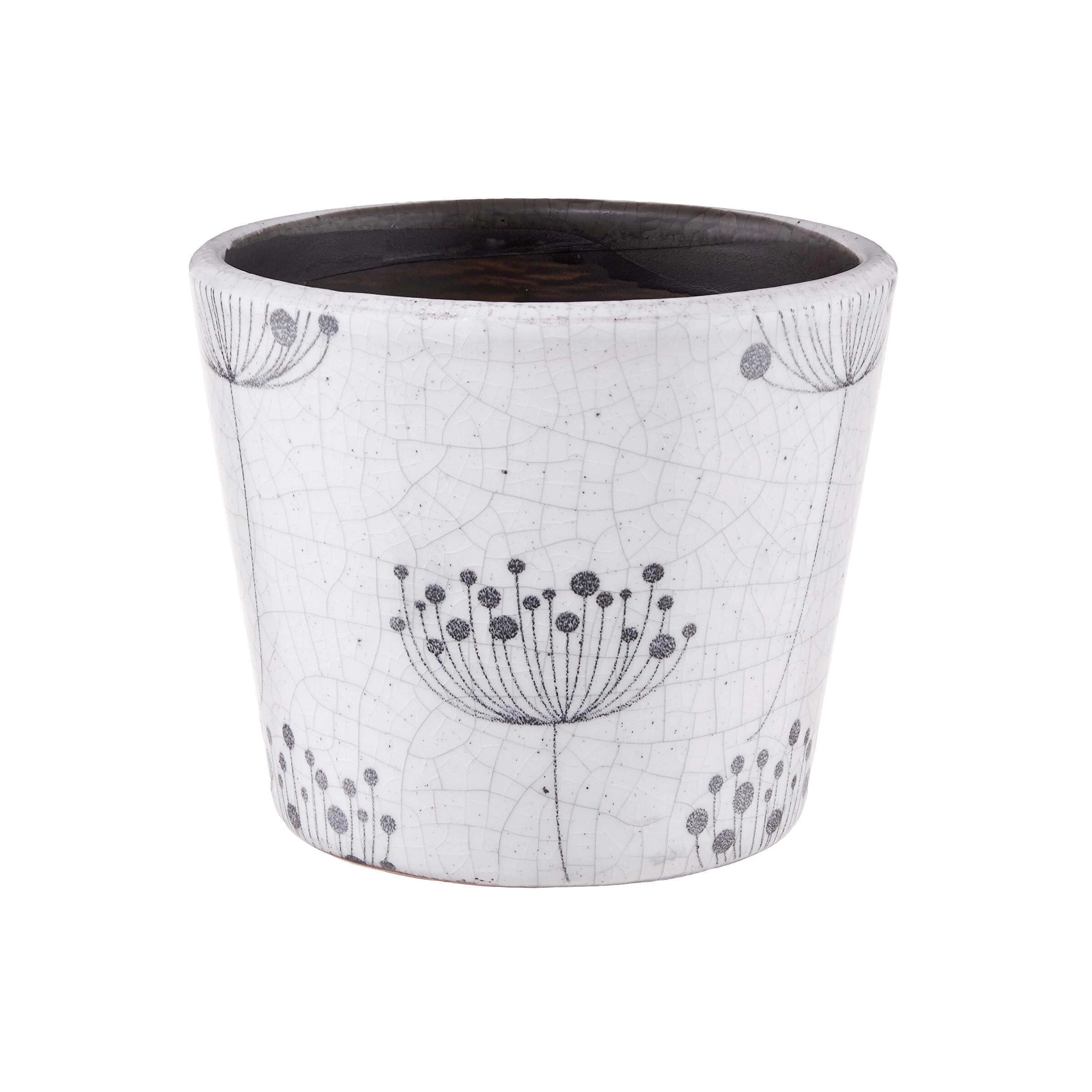 Blumentopf Ø14cm EVERGREEN In Schwarz-Weiß