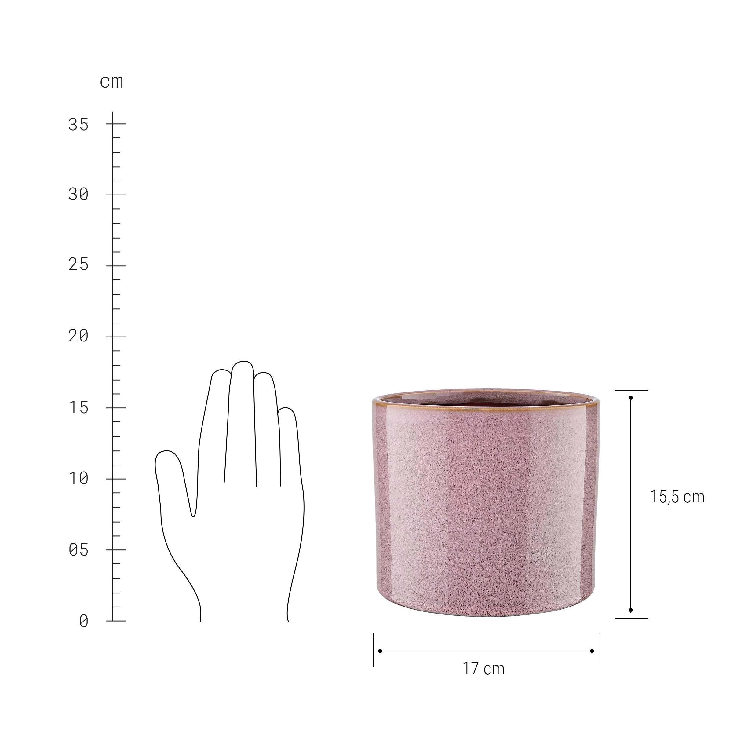 Blumentopf Ø17cm GLAZE In Rosé – Bild 2