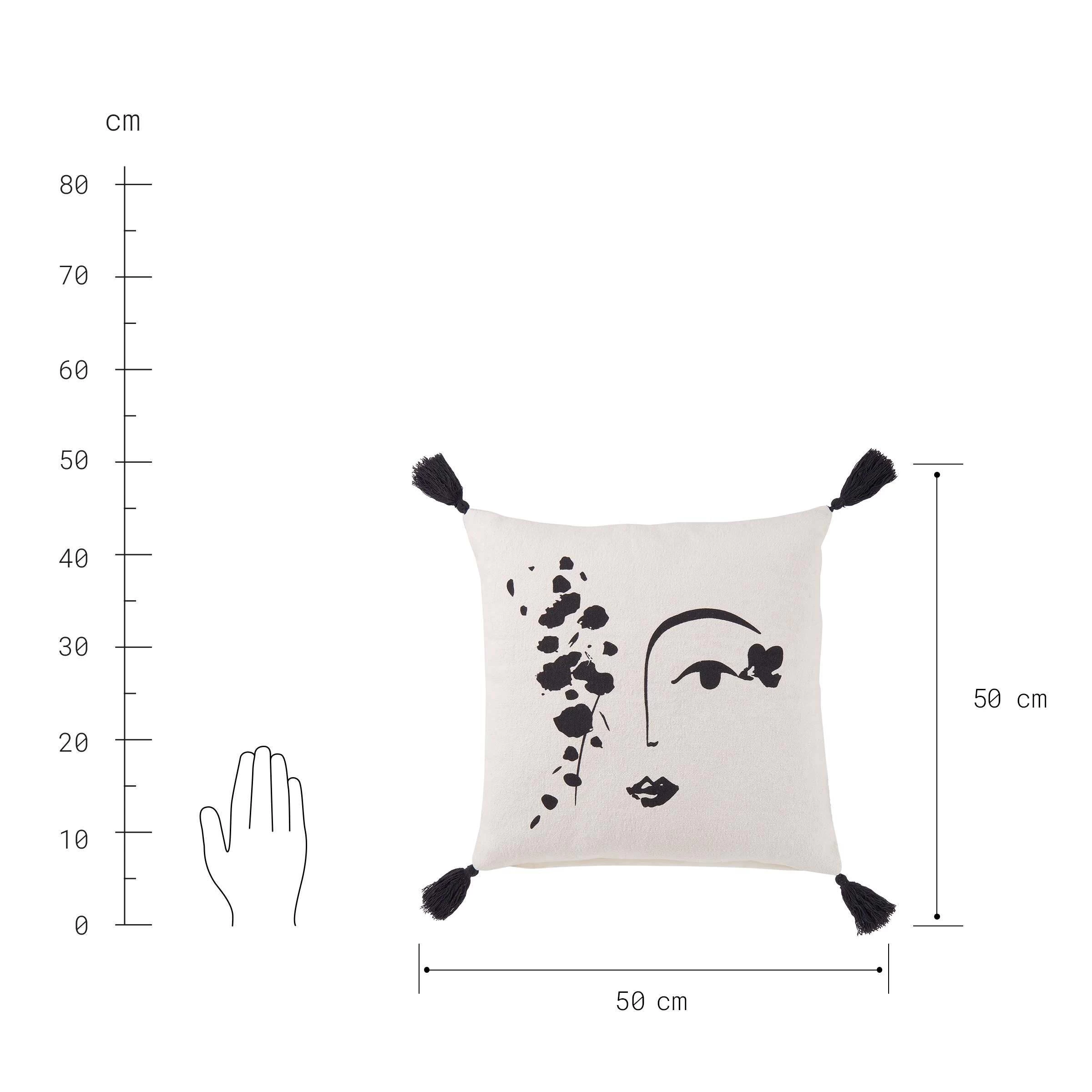 Kissen Line Art L 50 X B 50cm MUSE In Natur-Schwarz – Bild 4