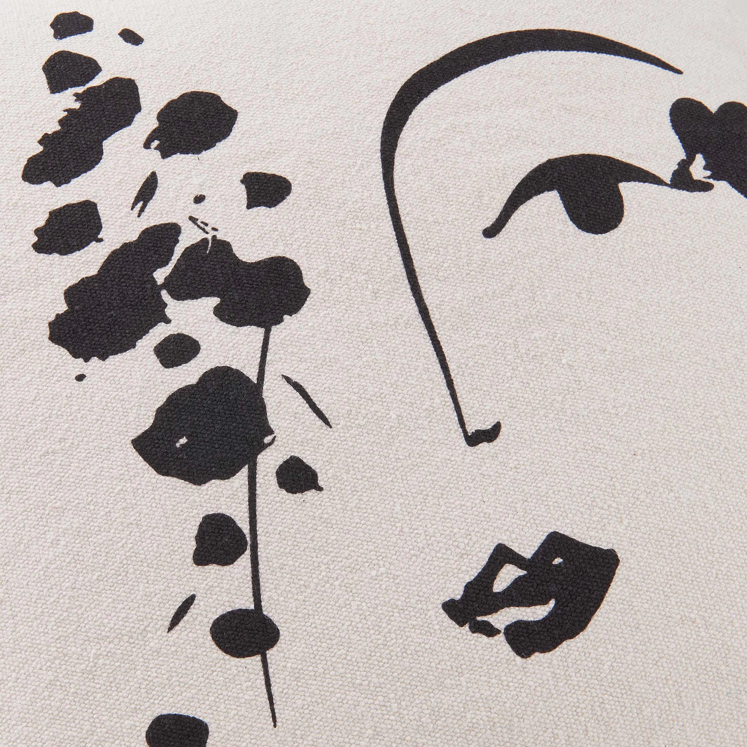 Kissen Line Art L 50 X B 50cm MUSE In Natur-Schwarz – Bild 5