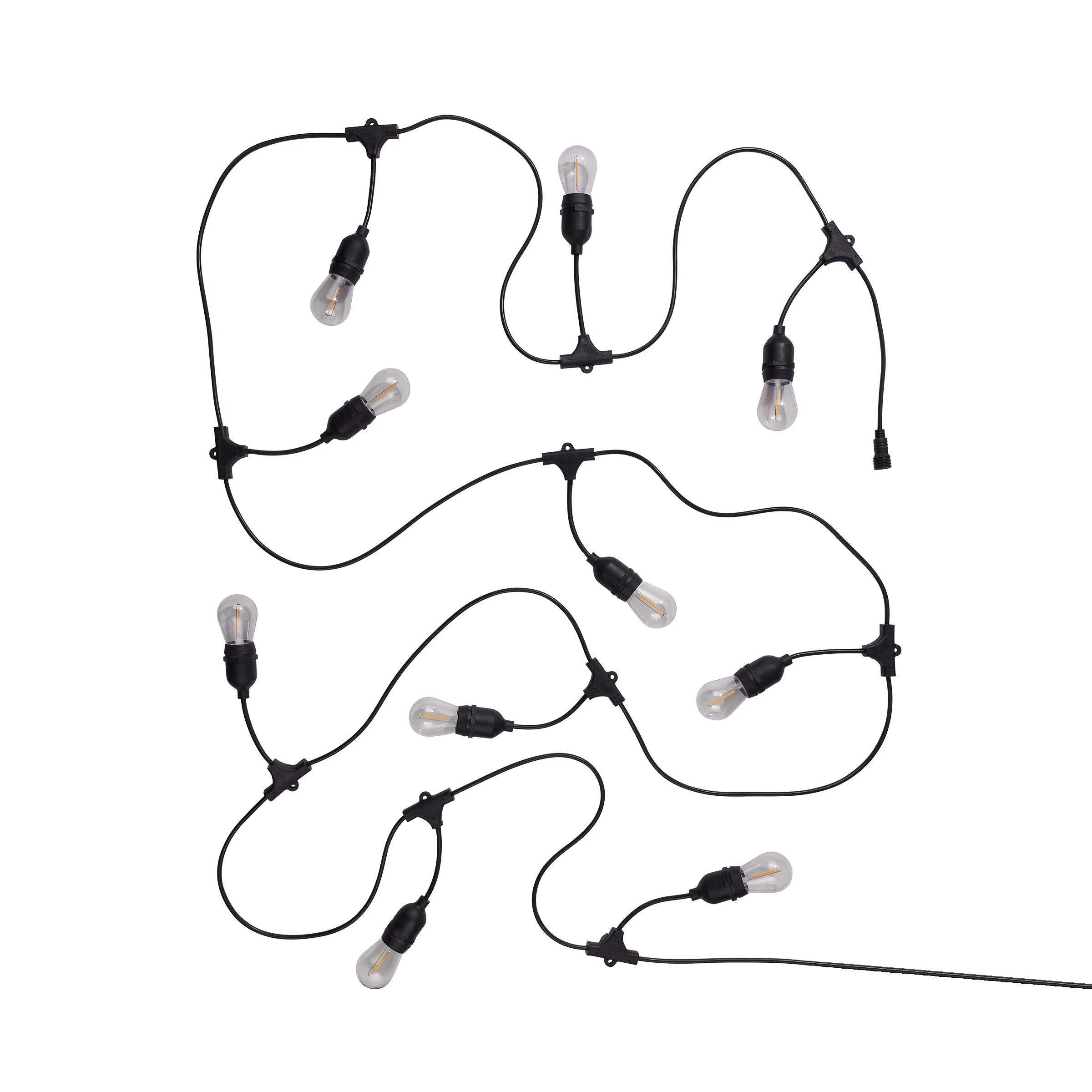 Outdoor-Lichterkette Mit 10 Glühbirnen Und Stecker BULB LIGHTS In Schwarz – Bild 2