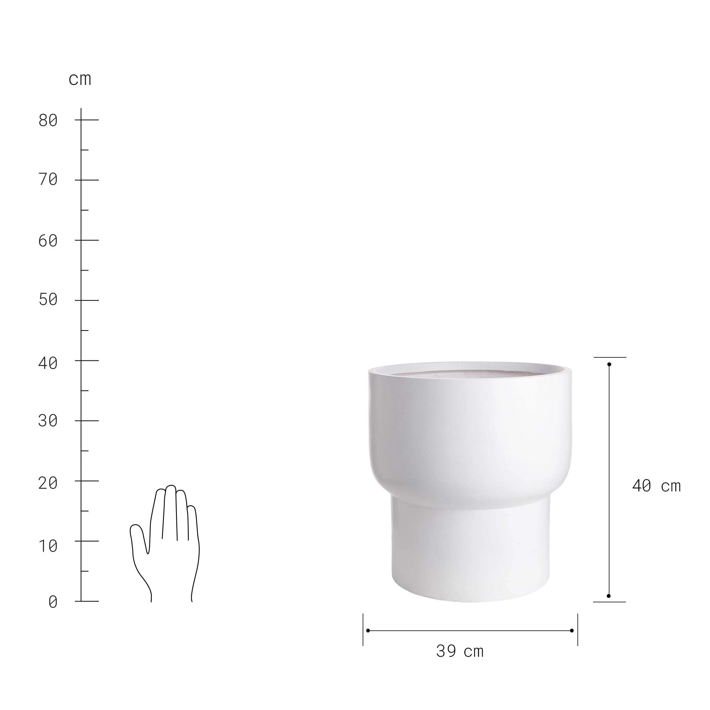 Pflanztopf Ø39cm LOFT In Weiß – Bild 4