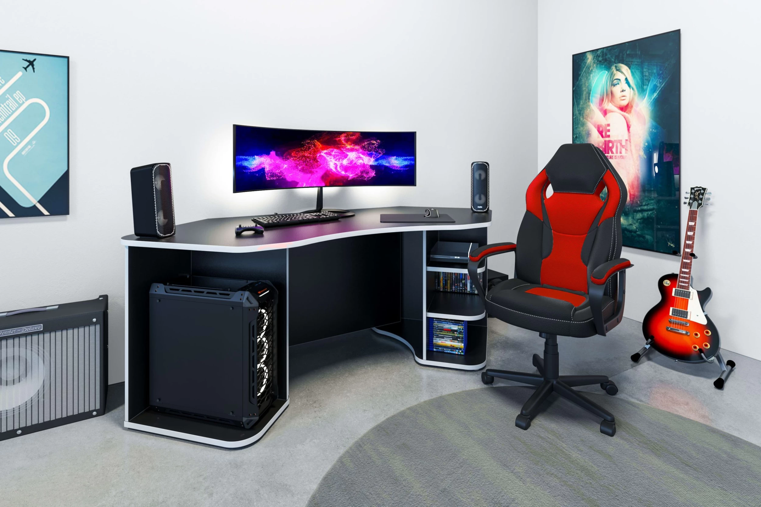 Bürostuhl Matteo In Schwarz / Rot - 60 (B) X 65 (L) X 103-113 (H) Cm – Bild 8