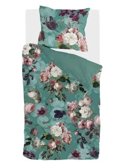 Bettwäsche-Set "Flowers United" In Bunt/ Türkis