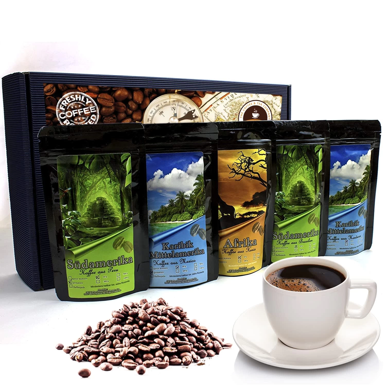 Geschenkset "Länderkaffee" - Ganze Bohne – Bild 3