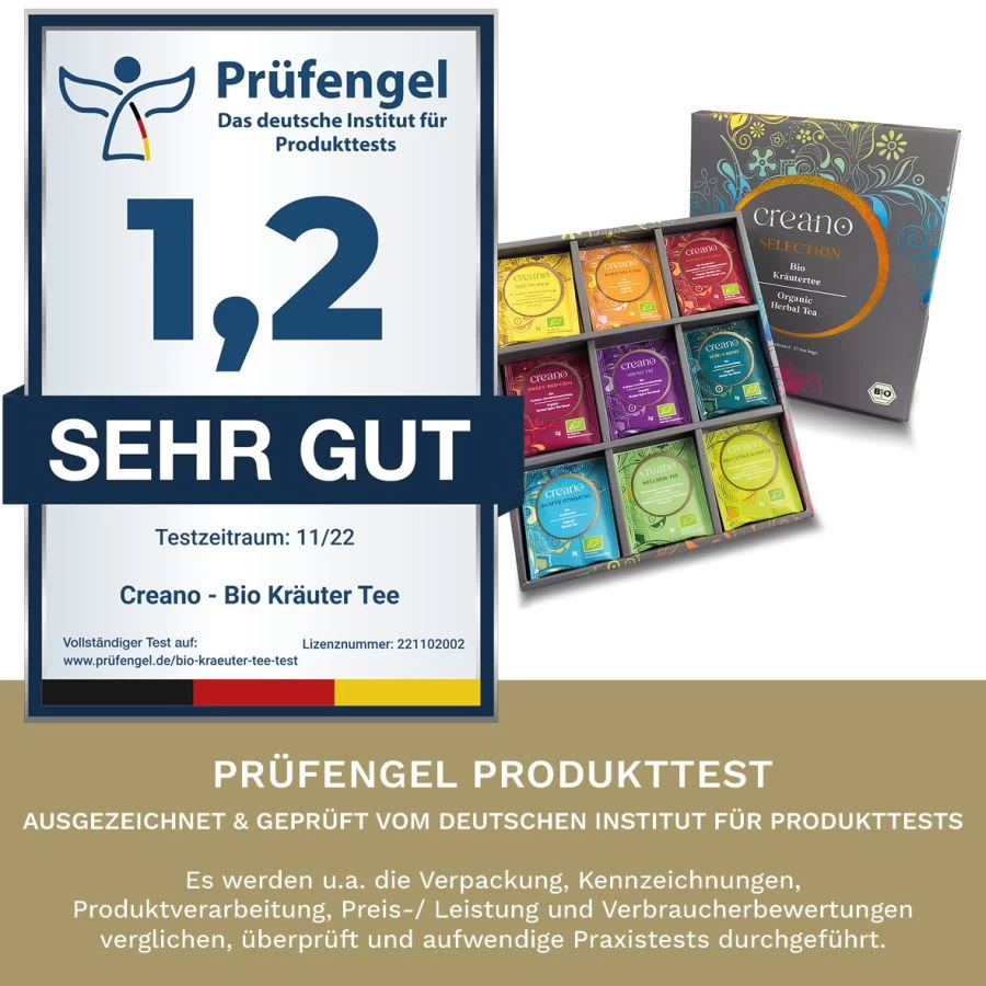 GESCHENK-BOX "Kräuter-Früchte -TEE" BIO 27 Teebeutel In 9 Sorten – Bild 2