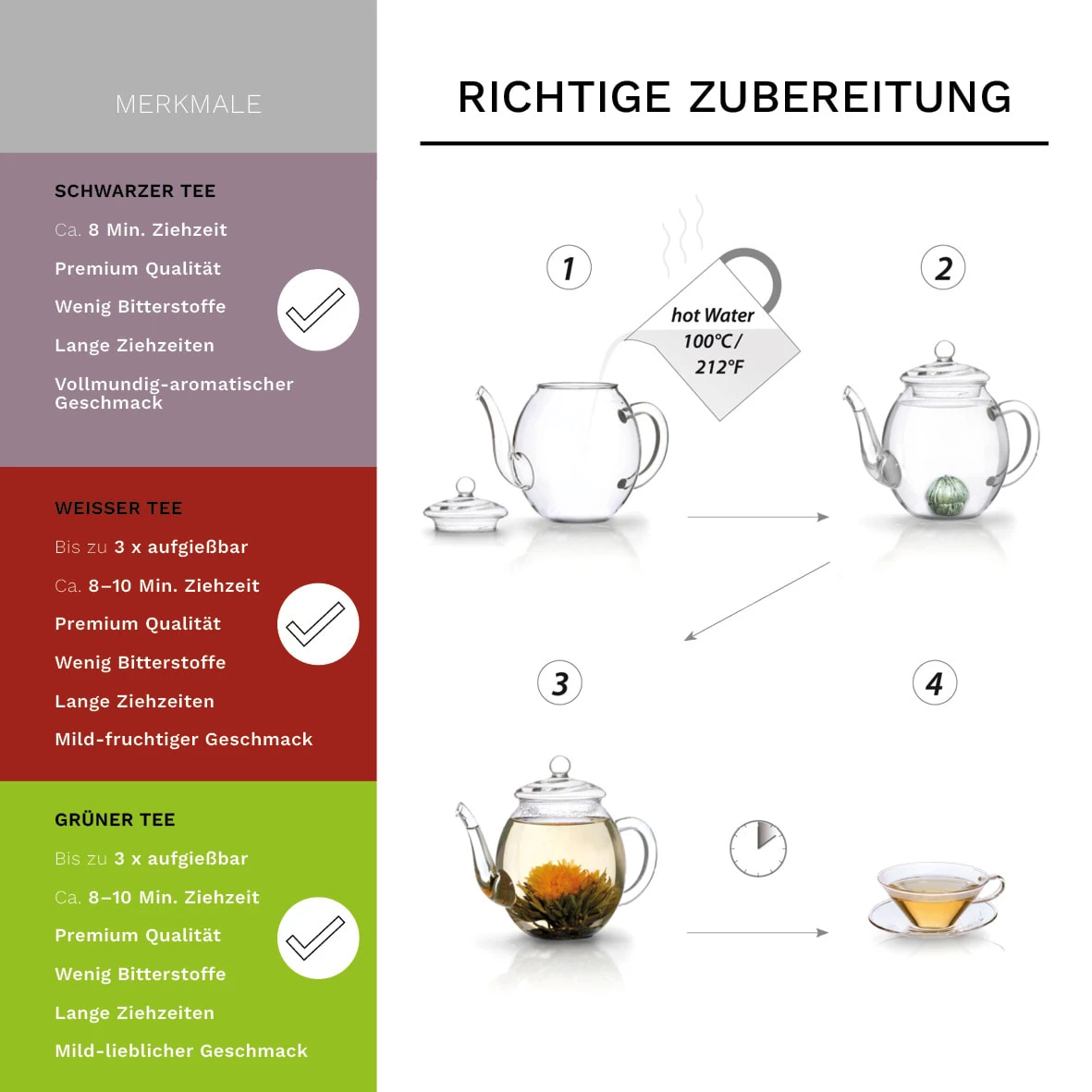 MIXED 6er Magnetbox Teeblumen Grüner/Weißer/Schwarzer Tee – Bild 4