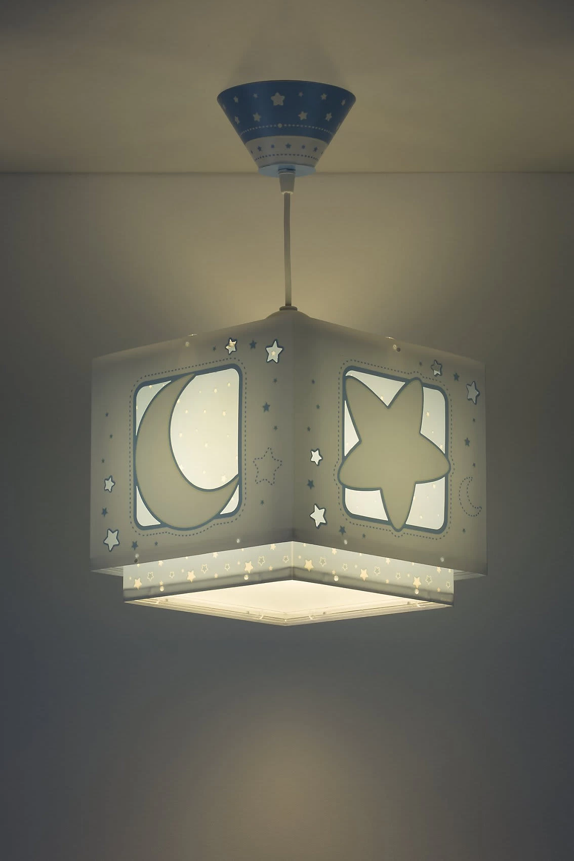 Hängelampe Mond & Sterne, Blau/weiß, A – Bild 3