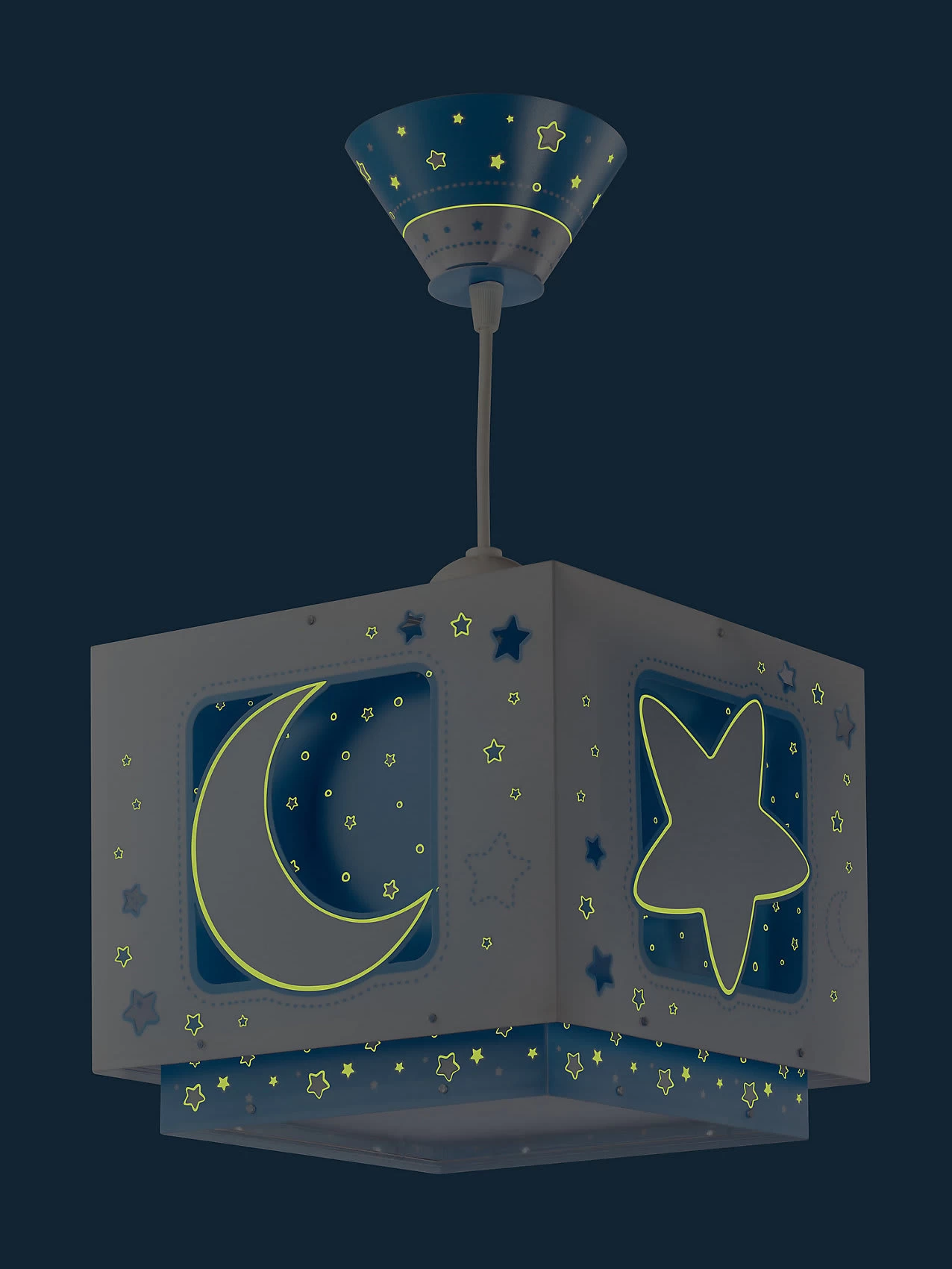 Hängelampe Mond & Sterne, Blau/weiß, A – Bild 4