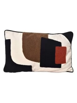 Kissen "Détail" In Creme/ Braun/ Schwarz - (L)50 X (B)30 Cm