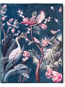 Plaid "Sarenza" In Dunkelblau/ Rosa