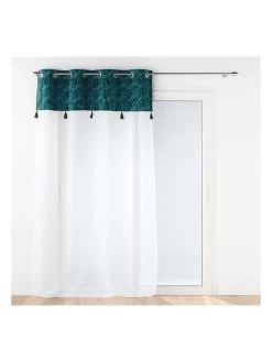 Gardine "Palmina" In Weiß/ Petrol