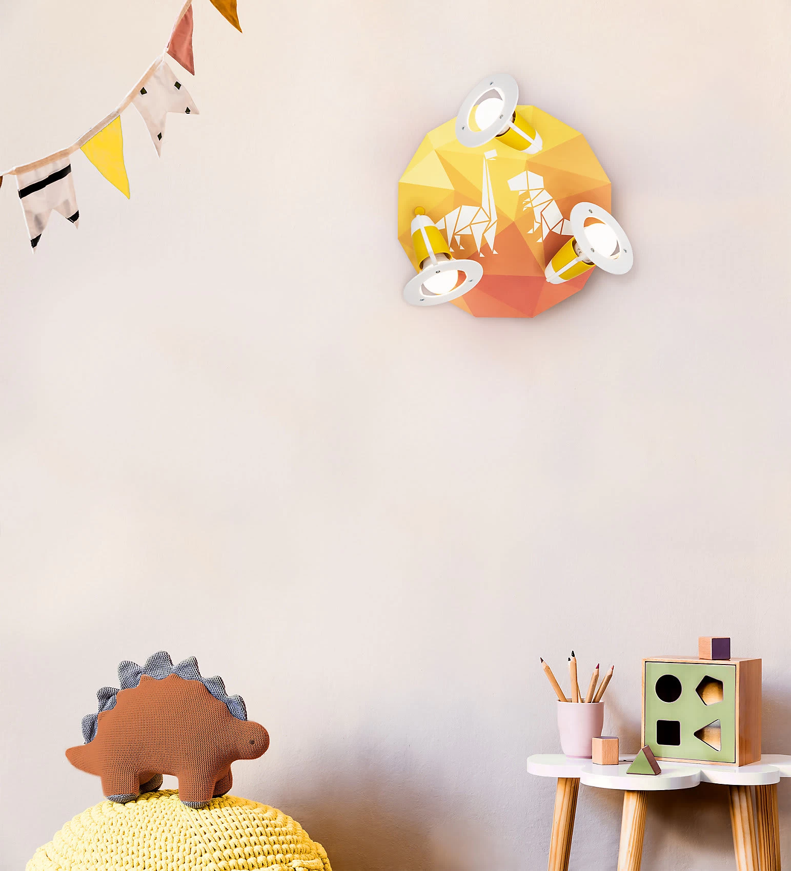 Deckenleuchte 3er Spot Rondell "Dinopoly", Orange – Bild 2