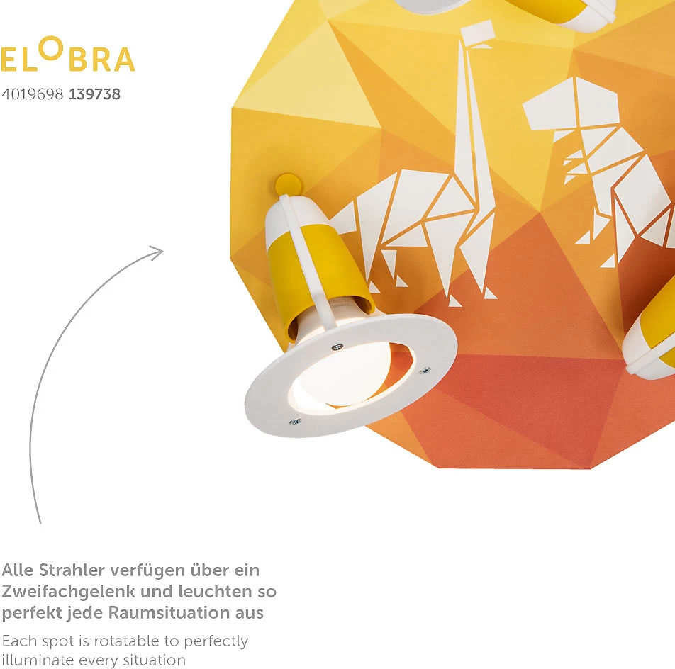 Deckenleuchte 3er Spot Rondell "Dinopoly", Orange – Bild 3