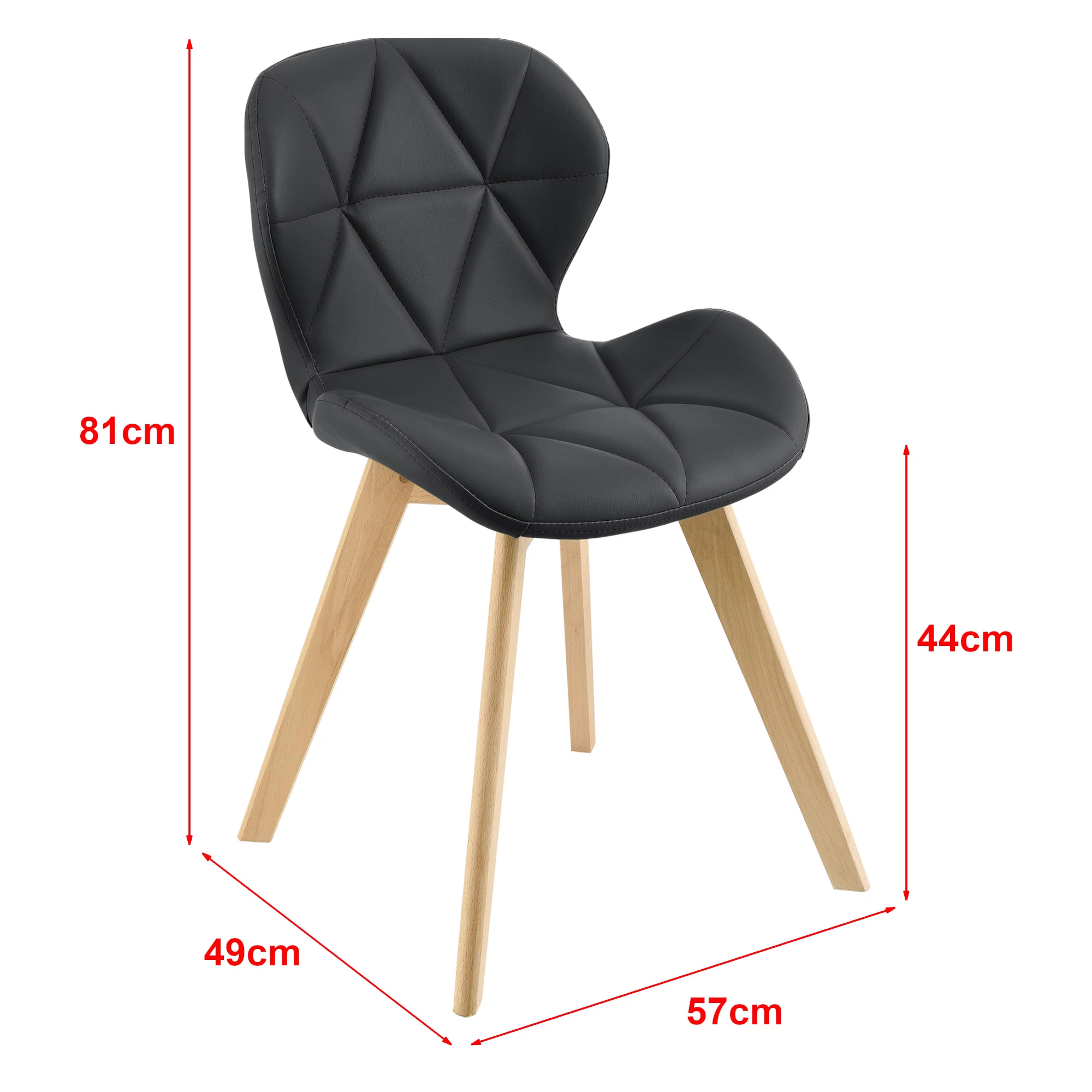 2er-Set Esszimmerstuhl Älmhult In Schwarz (H)81cm (B)57cm (T)49cm – Bild 4