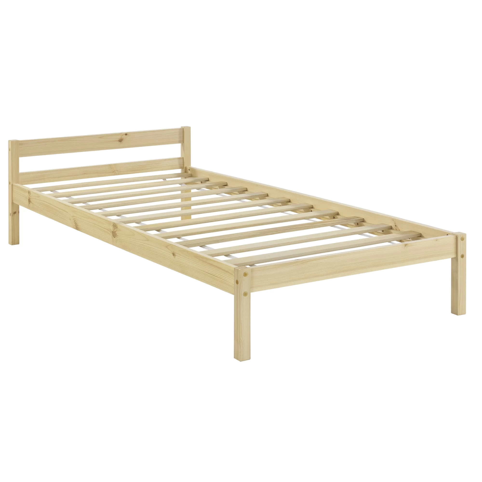Holzbett Lynge Mit Matratze In Beige (B)90cm (H)50cm – Bild 3