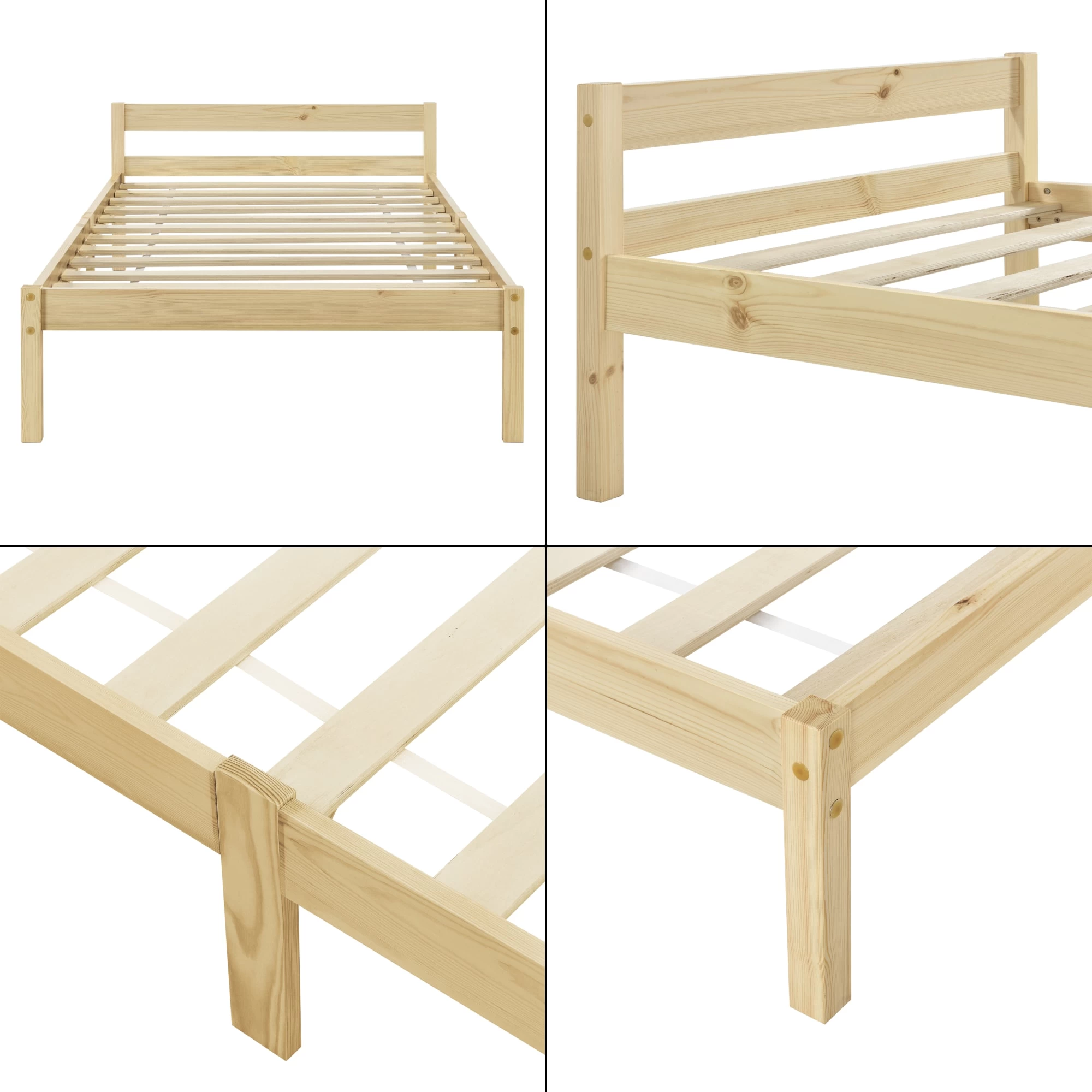 Holzbett Nakkila In Beige (B)100cm – Bild 5