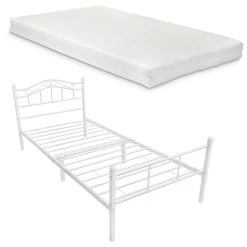 Metallbett Florenz Mit Matratze In Weiß (H)84cm (L)200cm (B)120cm