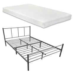 Metallbett Laos Mit Matratze In Grau (B)120cm