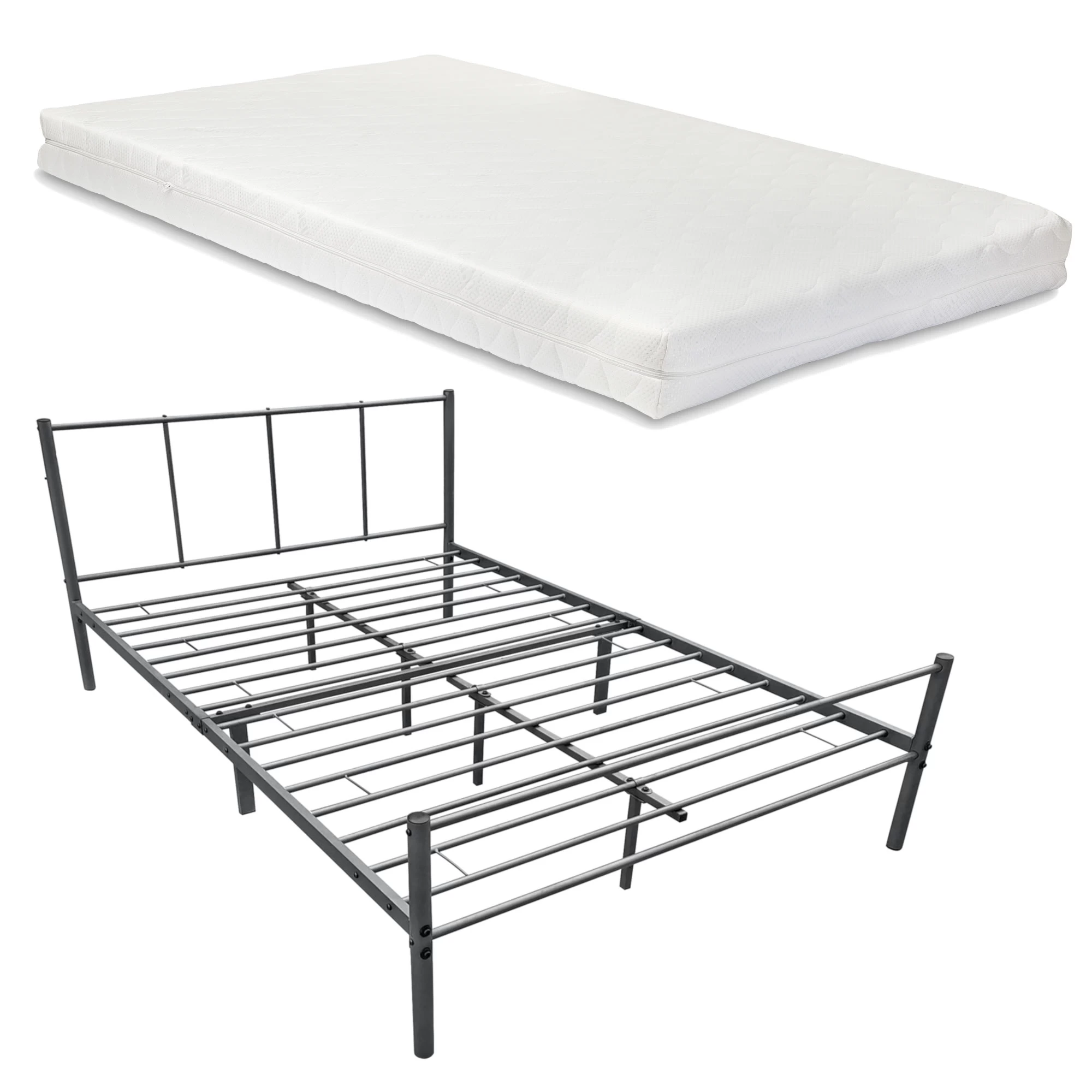 Metallbett Laos Mit Matratze In Grau (B)120cm