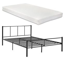 Metallbett Laos Mit Matratze In Schwarz (B)140cm