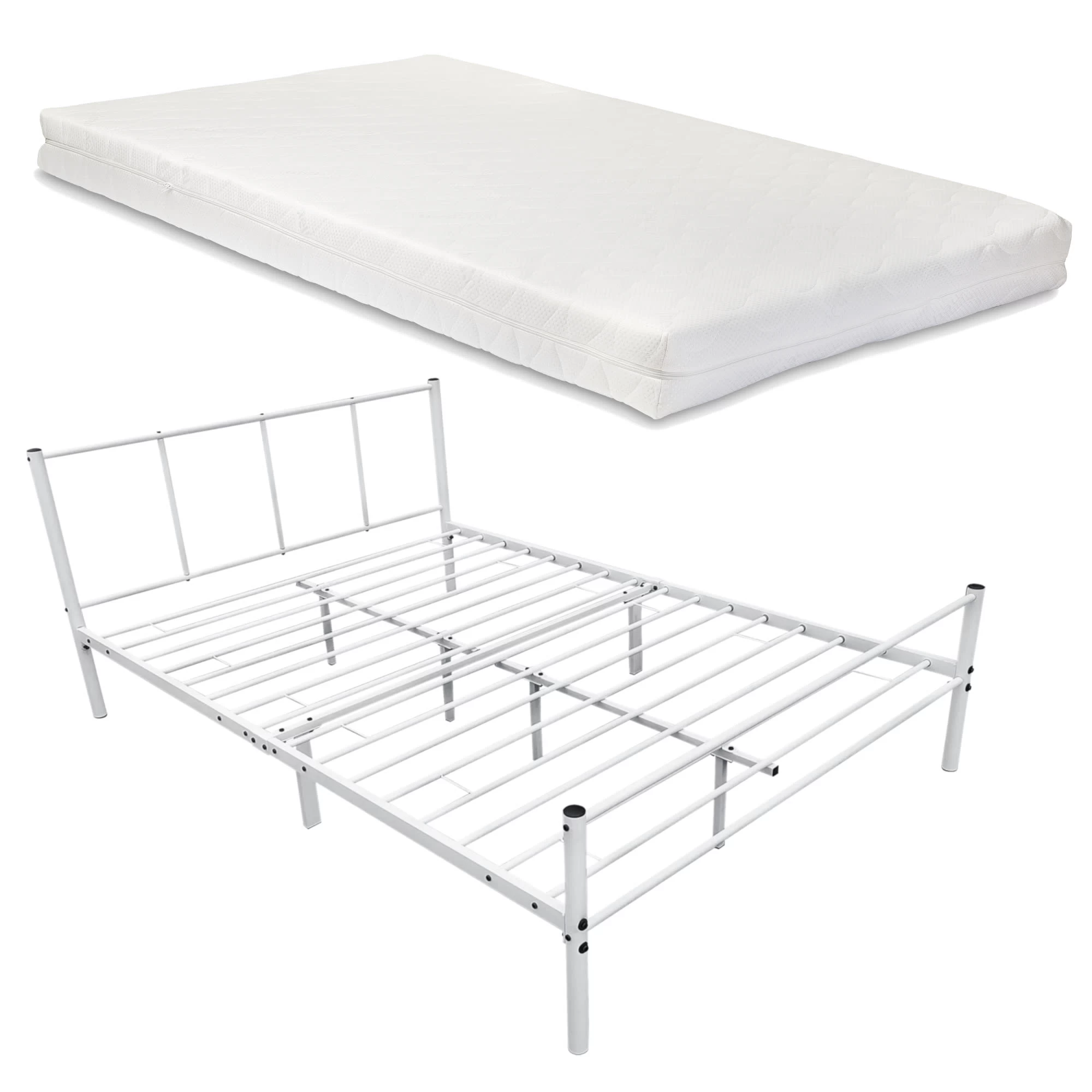 Metallbett Laos Mit Matratze In Weiß (B)120cm