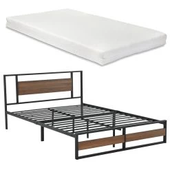 Metallbett Villach Mit Matratze In Braun Schwarz (B)140cm