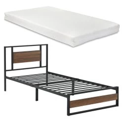 Metallbett Villach Mit Matratze In Braun Schwarz (B)90cm