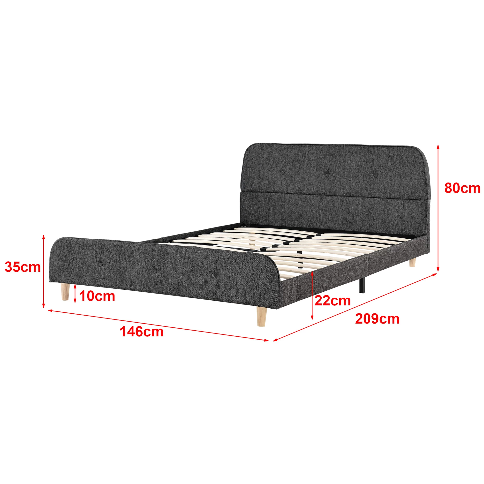 Polsterbett Silkeborg + Matratze In Grau (B)140cm – Bild 3