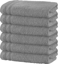 Badetuch 2-streifig 6er-Pack Heidelberg In Hellgrau
