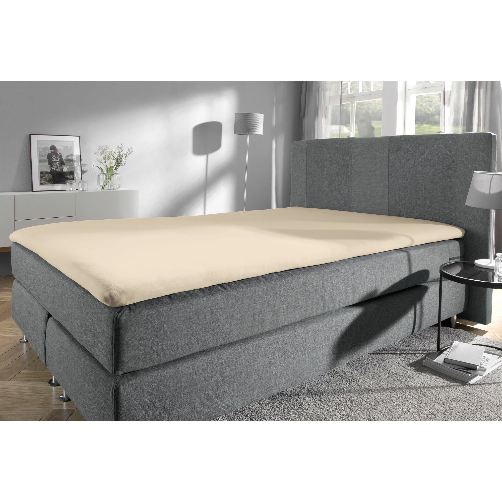 Topper-Spannbettlaken Füssen In Leinen – Bild 2