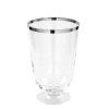 Vase "Royal" Mit Platinumrand In Transparent - H. 30 Cm - D. 20 Cm