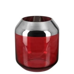 Vase "Smilla" In Rot - H. 20 Cm - D. 18 Cm