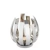 Windlicht "Orfea" Mit Glas In Silber - H. 20 Cm - D. 18,5 Cm