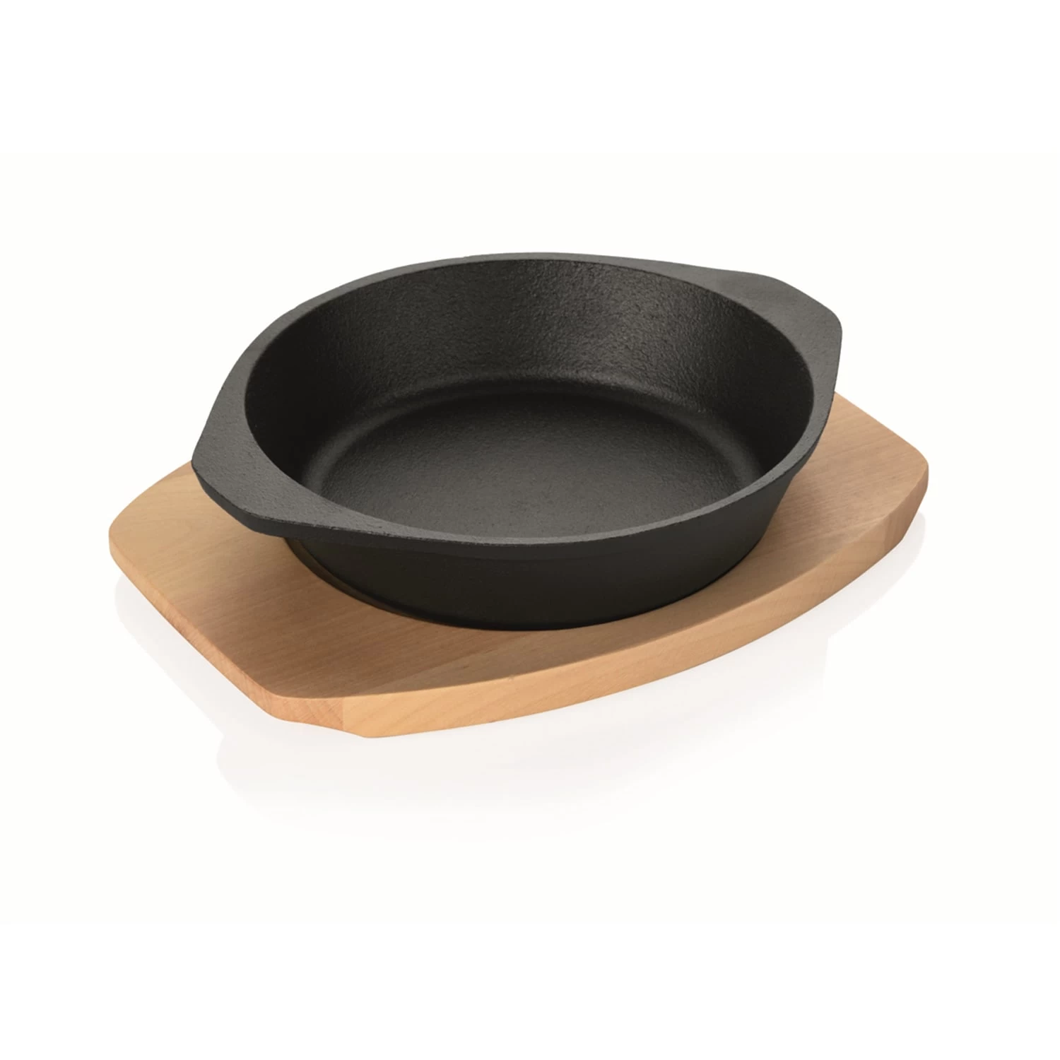 Servierpfanne Rund Aus Gusseisen In Schwarz - D: 18cm